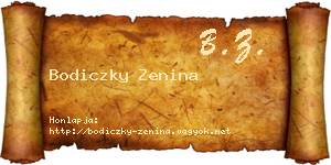 Bodiczky Zenina névjegykártya